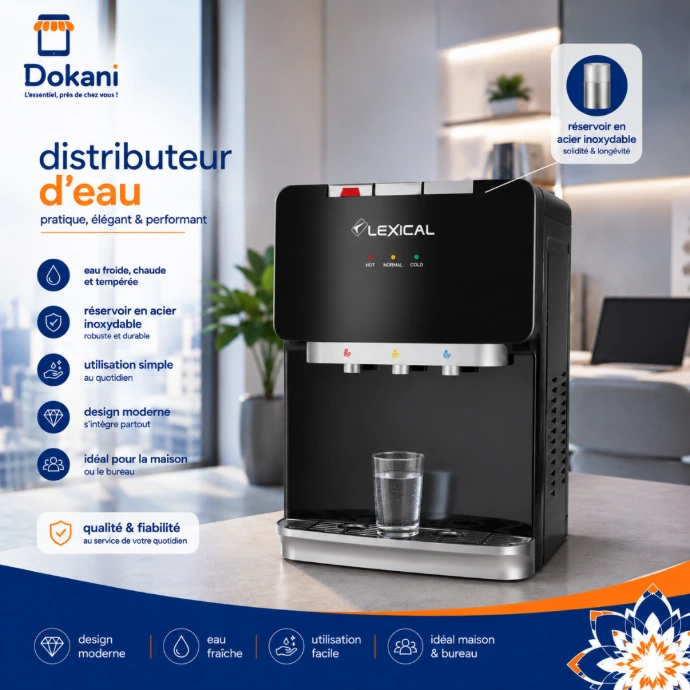 Distributeur d'Eau Lexical 635W LWD-6021-2 -Noir