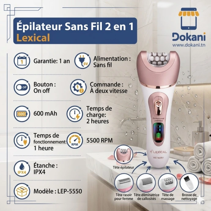 Épilateur Sans Fil 5en1 Lexical LEP-5550- 3W (7)