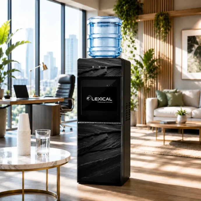 Distributeur d'Eau Avec Réfrigérateur Lexical LWD-6070 - Marbre Noir