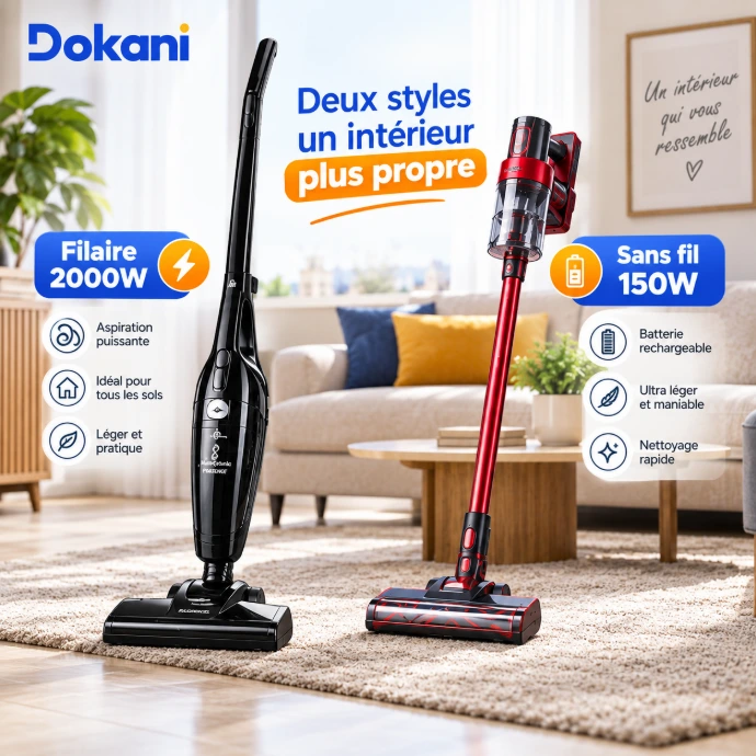 Aspirateur balai Florence 2000W et aspirateur sans fil Florence 150W Tunisie