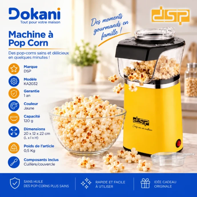Machine A Pop Corn Sans Huile DSP - 1300W