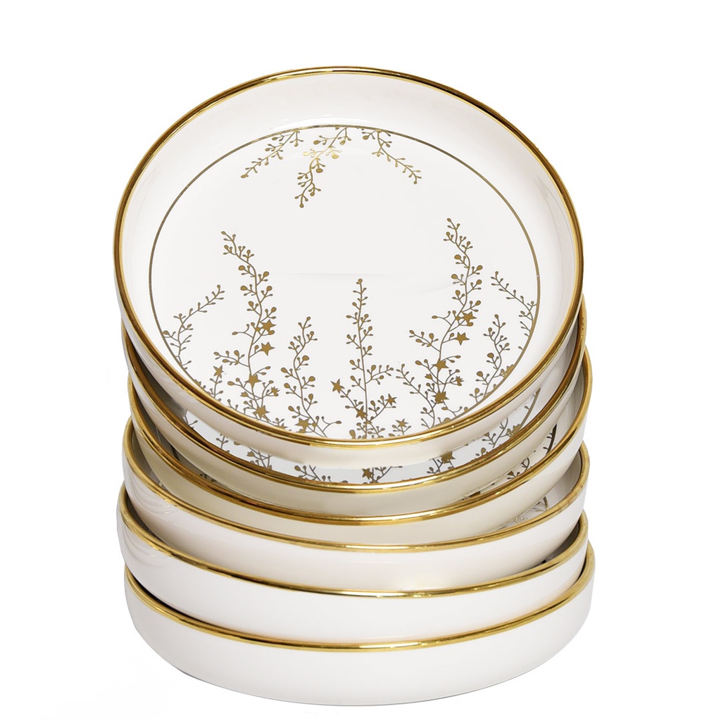 Service à Table en Porcelaine 39 Pièces Golden House Doré 