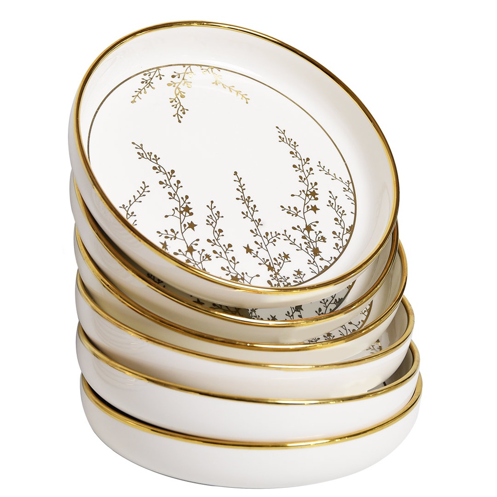 Service à Table en Porcelaine 39 Pièces Golden House Doré 