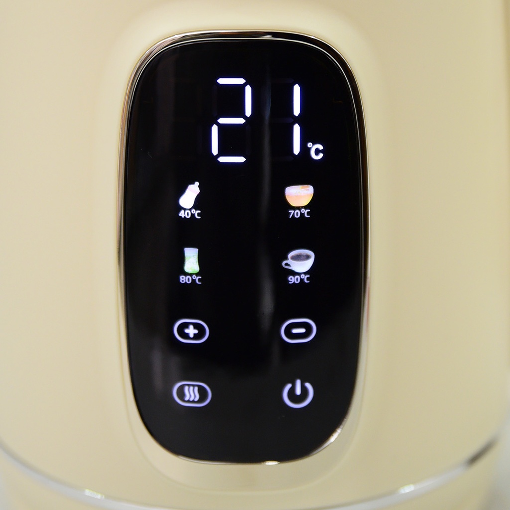 Bouilloire Electrique Lexical Avec Afficheur Température 2200W Beige 1,7L