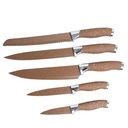 Ensemble 8 Pièces Couteaux avec Support Blanc Marron