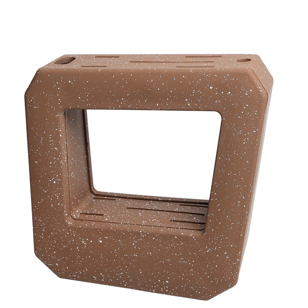 Ensemble 8 Pièces Couteaux avec Support Blanc Marron