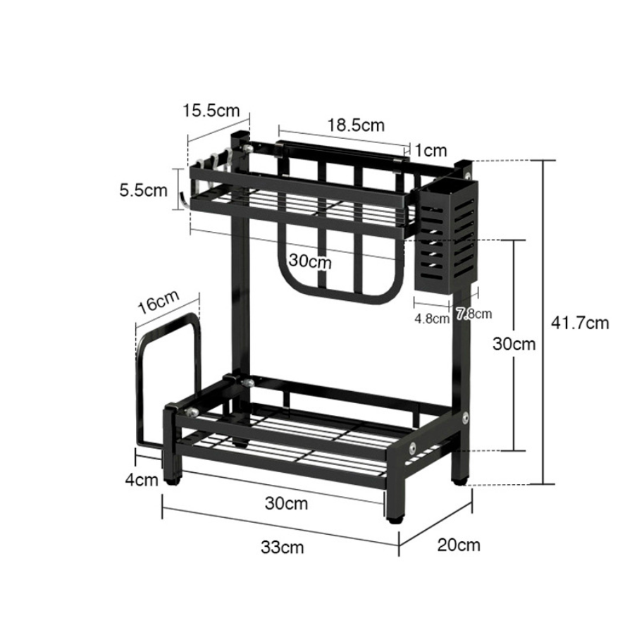 Support Multifonction Egouttoir et Organisateur Deux Etage 