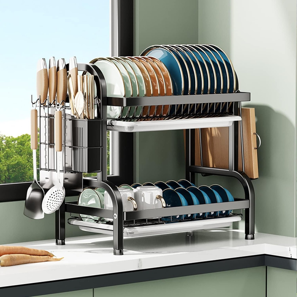 Egouttoir Vaisselle Cuisine Noir Blanc