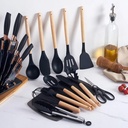 Ensemble D’ustensiles De Cuisine En Silicone  19 Pièces Noir