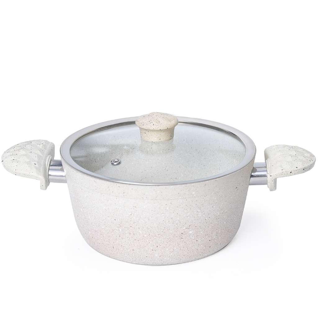 Batterie de Cuisine 22 Pièces Granite Golden House Blanc Cassé