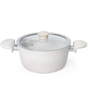 Batterie de Cuisine 22 Pièces Granite Golden House Blanc Cassé