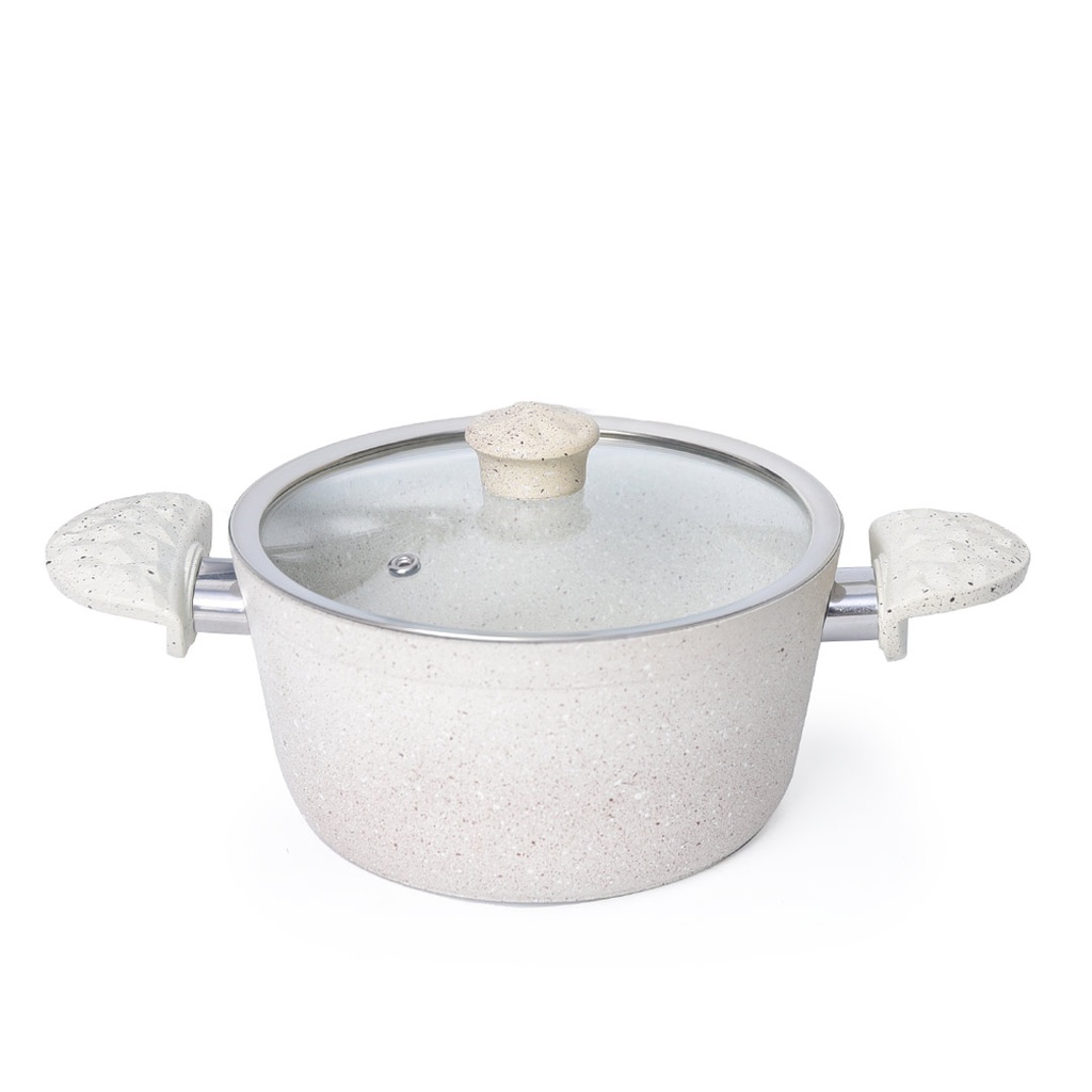 Batterie de Cuisine 22 Pièces Granite Golden House Blanc Cassé