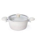 Batterie de Cuisine 22 Pièces Granite Golden House Blanc Cassé