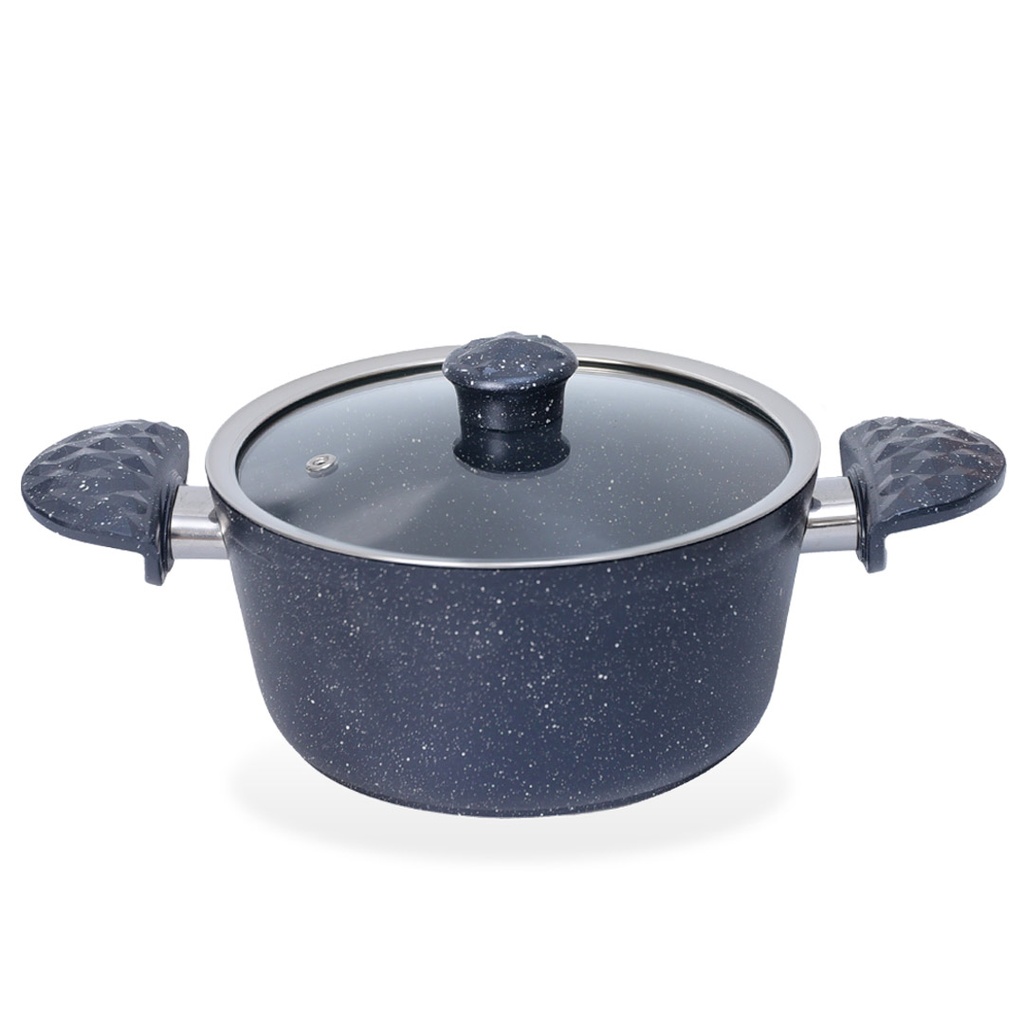 Batterie de Cuisine 22 Pièces Granite Golden House Bleu Nuit