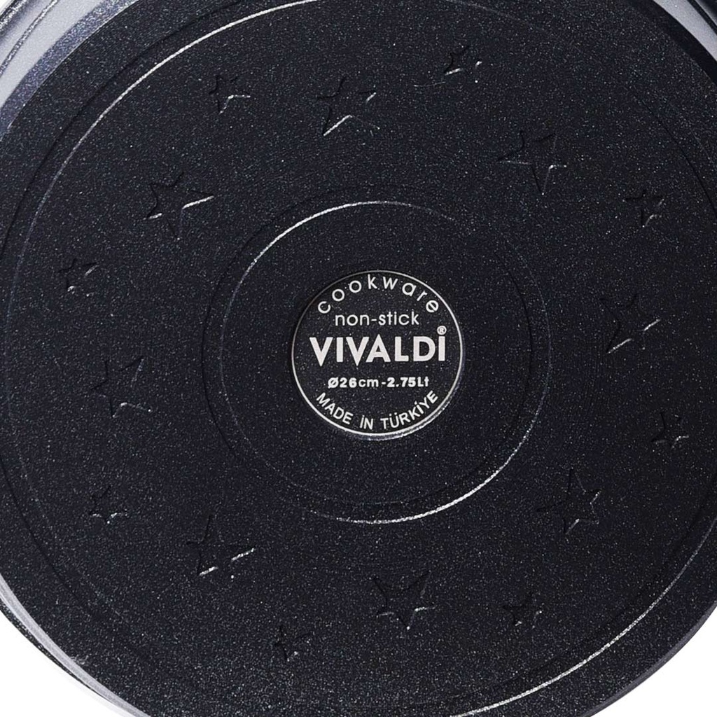 Batterie De Cuisine Vivaldi Akda 7 Pièces Granite Bleu Nuit