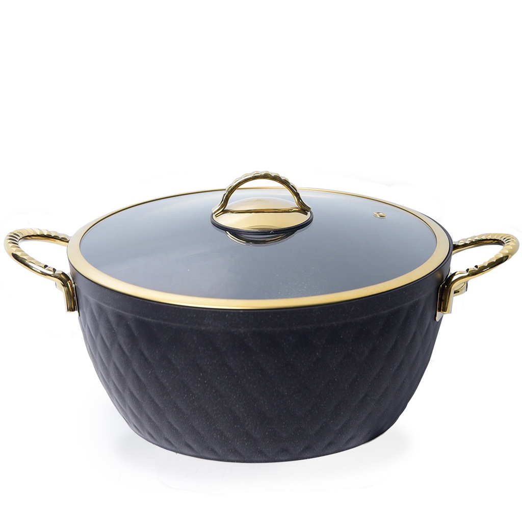 Batterie De Cuisine Vivaldi Lidya Diamond 9 Pièces Granite Noir