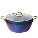 Batterie De Cuisine Vivaldi Lidya Diamond 9 Pièces Granite Bleu