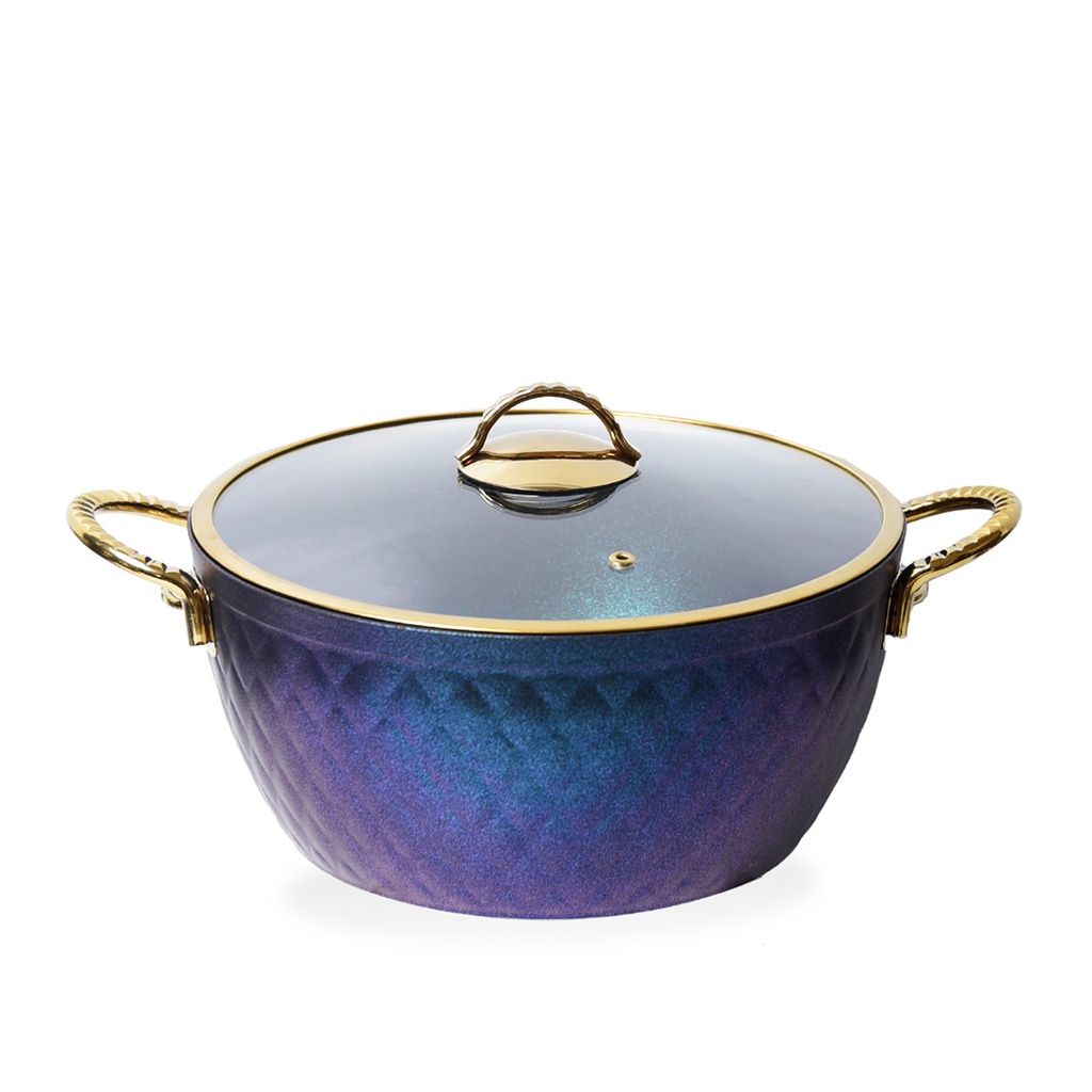 Batterie De Cuisine Vivaldi Lidya Diamond 9 Pièces Granite Bleu