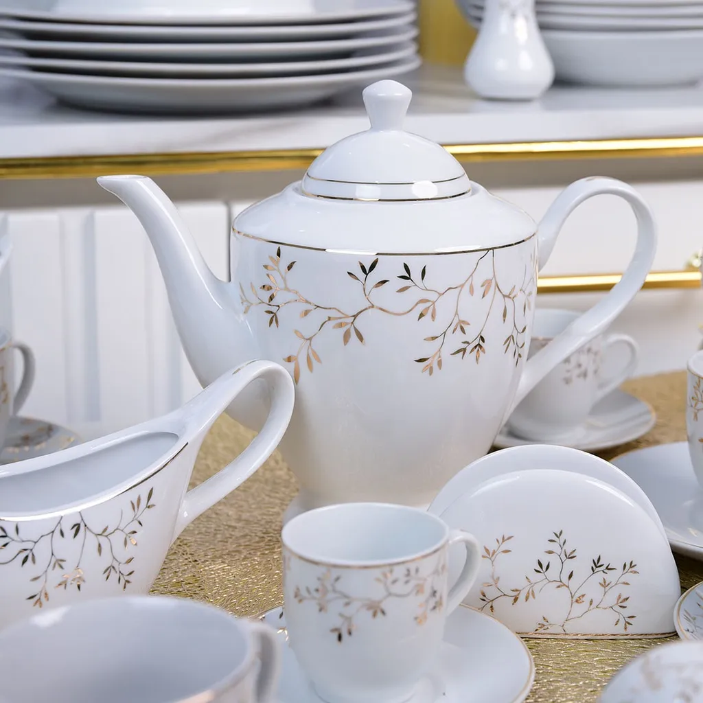 Service à Table en Porcelaine 72 Pièces Bravo Doré Motif 6 (2).webp