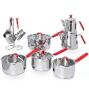 [SZR16P-R] Batterie De Cuisine Sizar 16 Pièces En Inox 18-10 - Rouge.webp