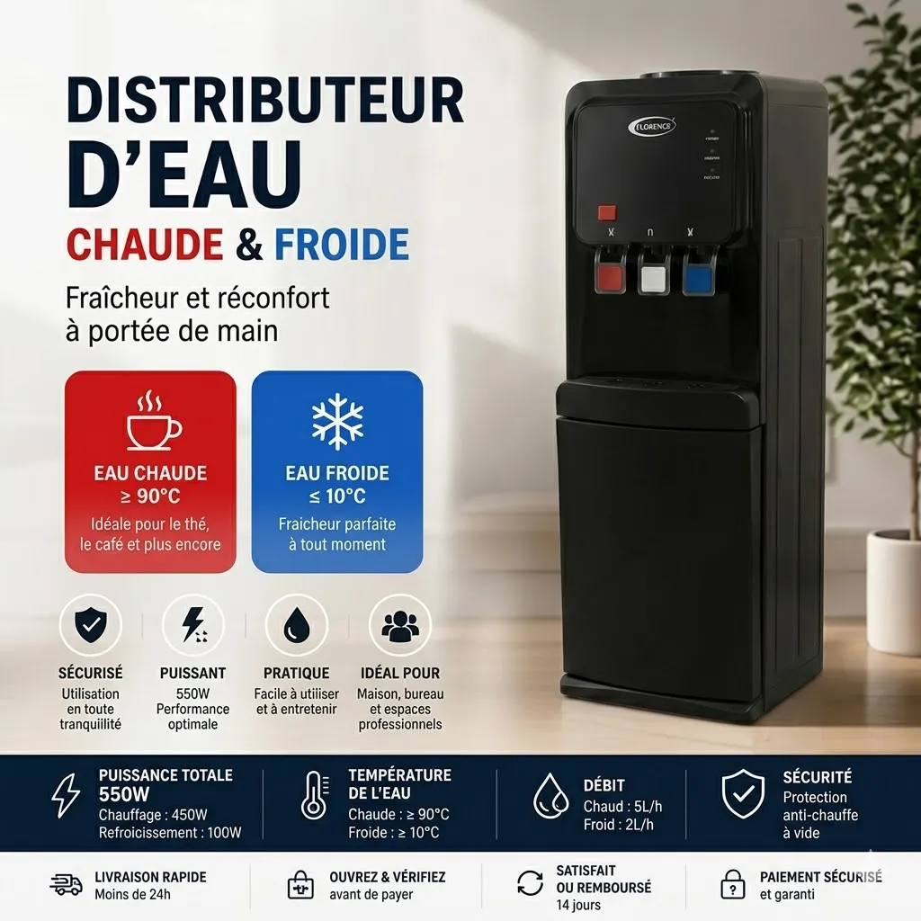 Distributeur d'Eau Florence - 550W - Noir.webp