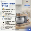 Robot Pétrin Prova 1300W - 5L - Argent.webp
