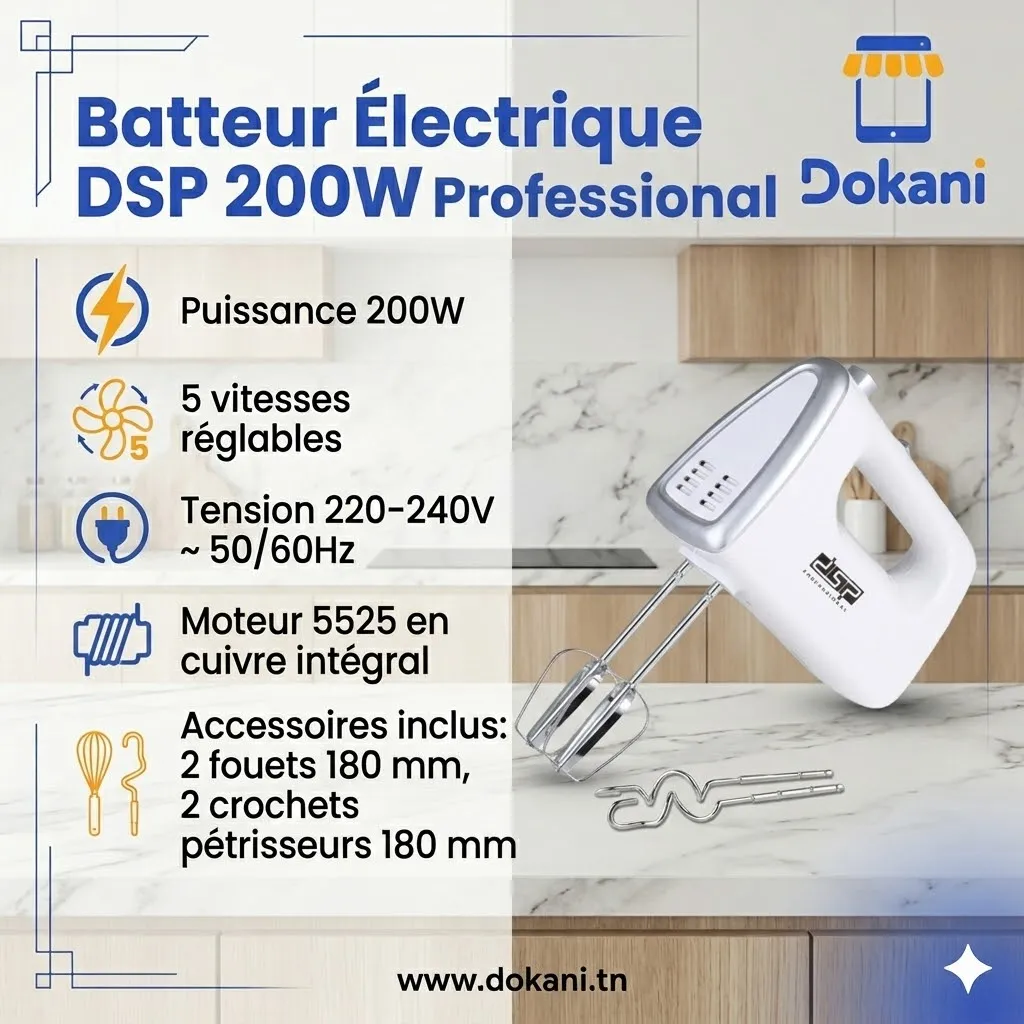 Batteur Electrique DSP 200W- Blanc5.webp