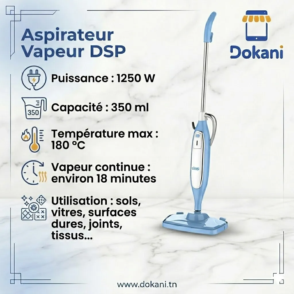 Aspirateur Vapeur DSP 350ml 180°C- 1250W5.webp