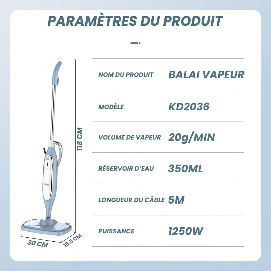 Aspirateur Vapeur DSP 350ml 180°C- 1250W1.webp