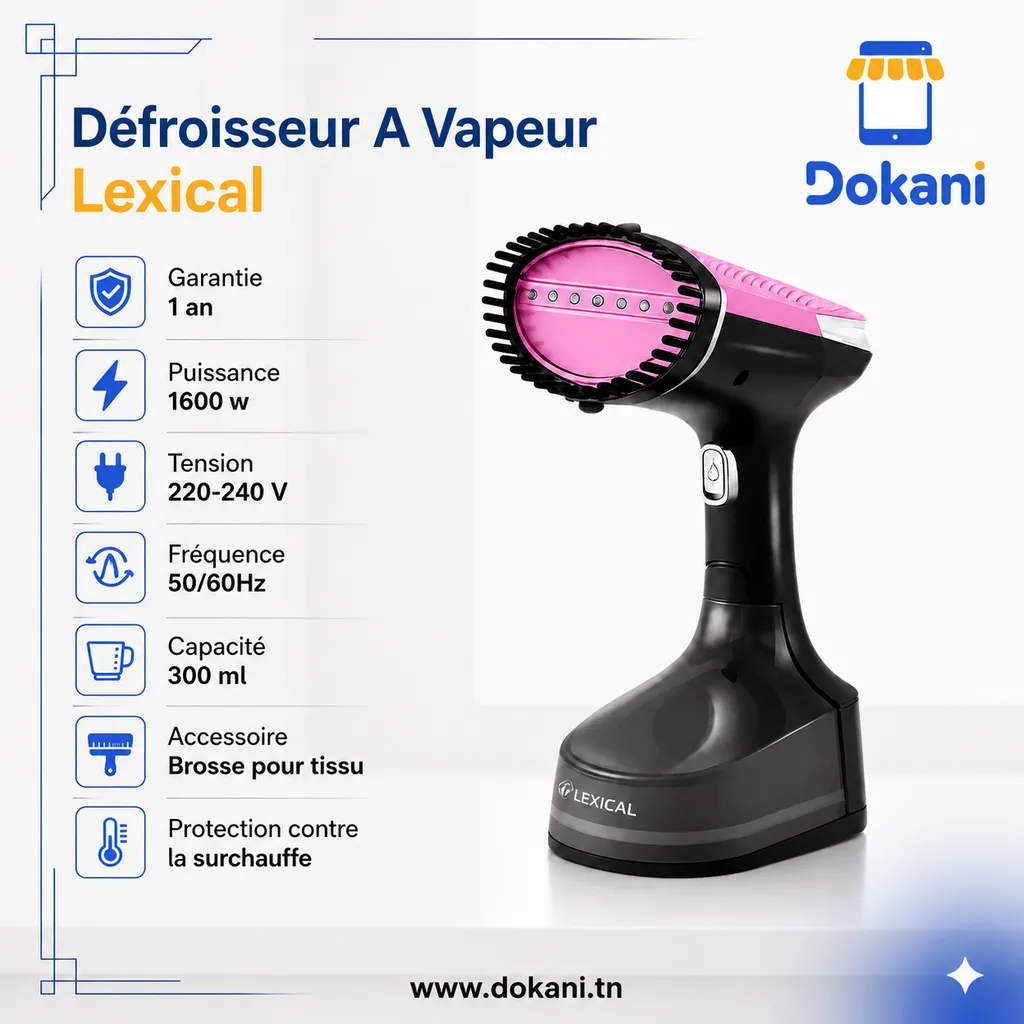 Défroisseur A Vapeur Lexical1600W- 300ml - Rose1 (1).webp