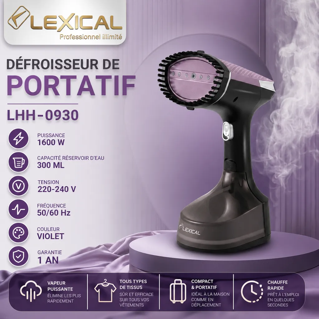Défroisseur A Vapeur Lexical1600W- 300ml - violet1.webp