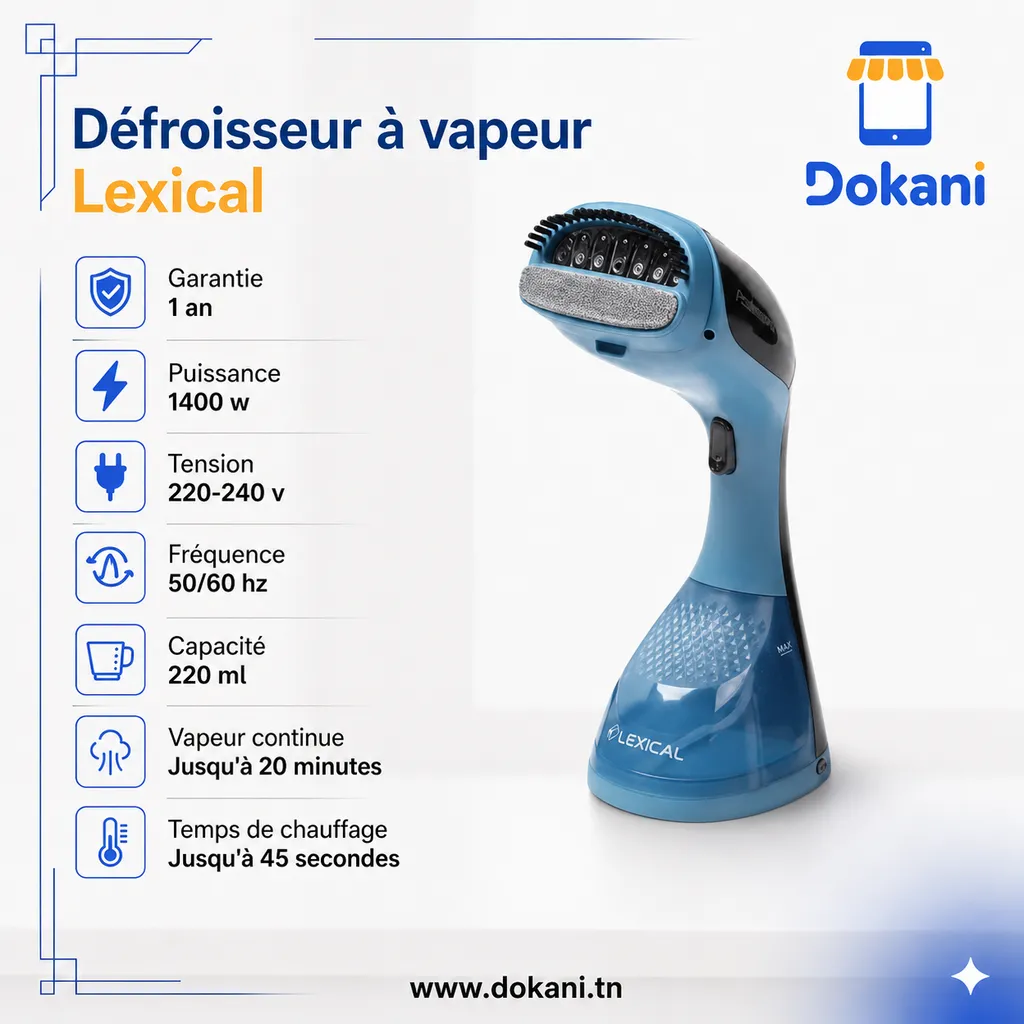 Défroisseur Vapeur Lexical 220ml 1400W (1).webp