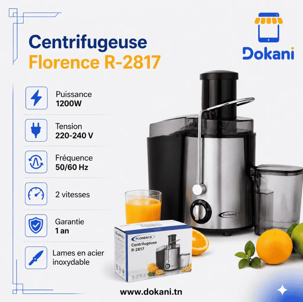 Centrifugeuse Florence 1200W - Noir1.webp