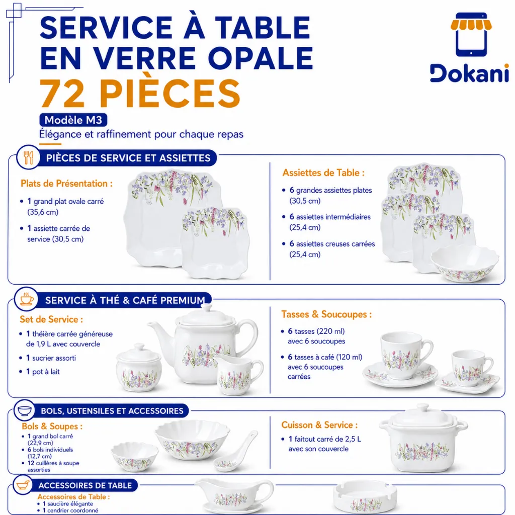 Service A Table en Verre Opale- 72 Pièces- Florence- M3.webp