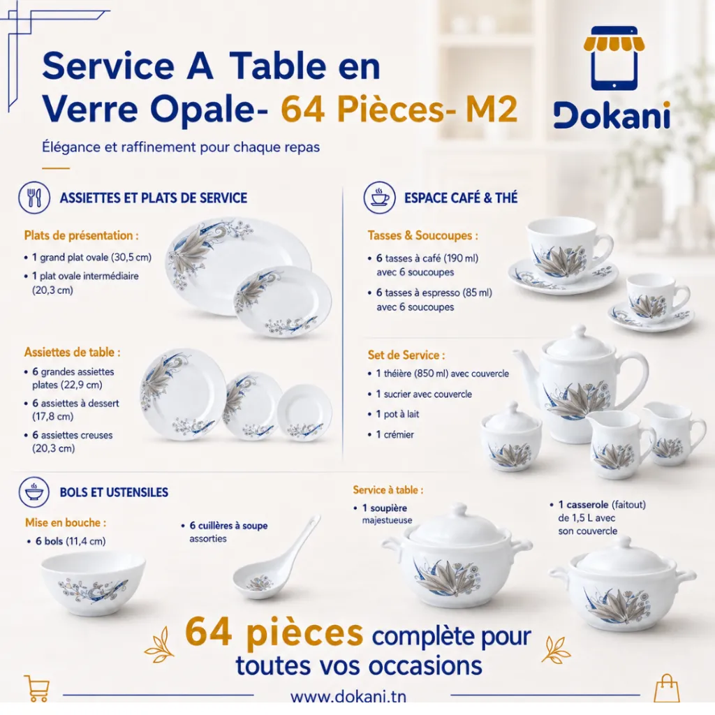 Service A Table en Verre Opale- 64 Pièces- Florence- M2.webp
