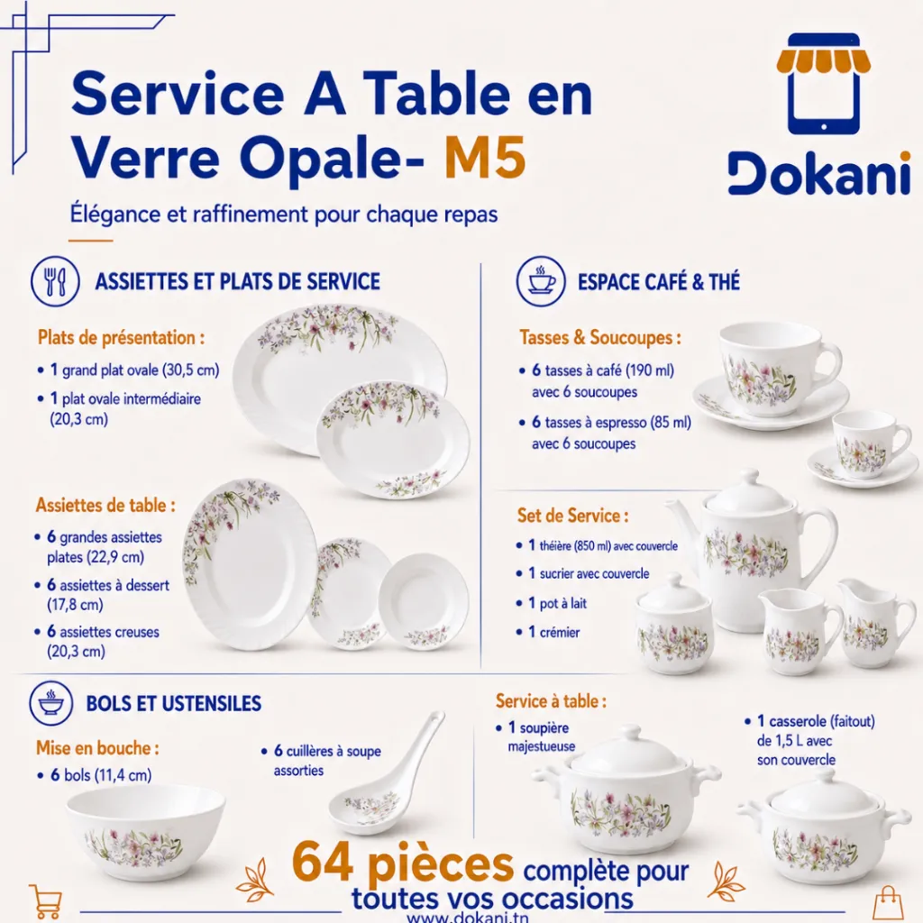 Service A Table en Verre Opale- 64 Pièces- Florence- M5.webp