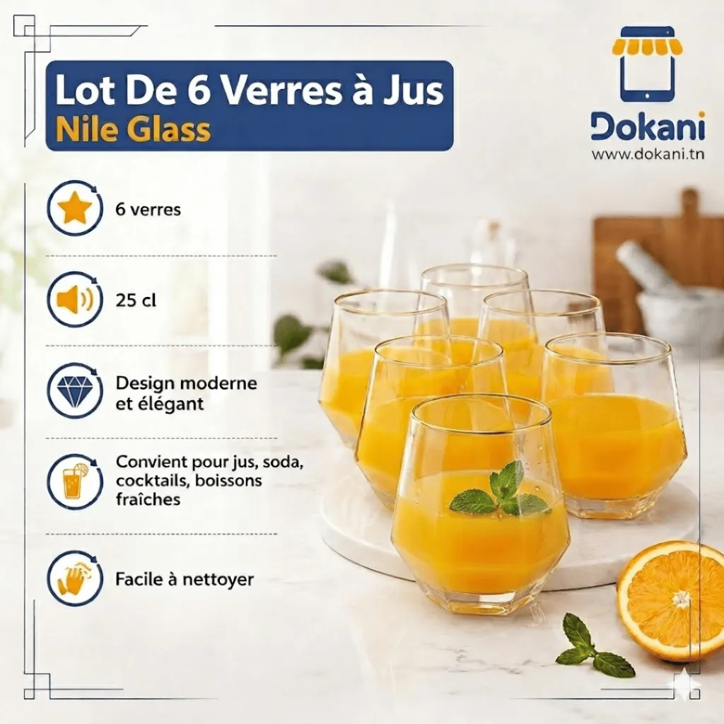Lot De 6 Verres A Jus 25 cl- Nile Glass.webp