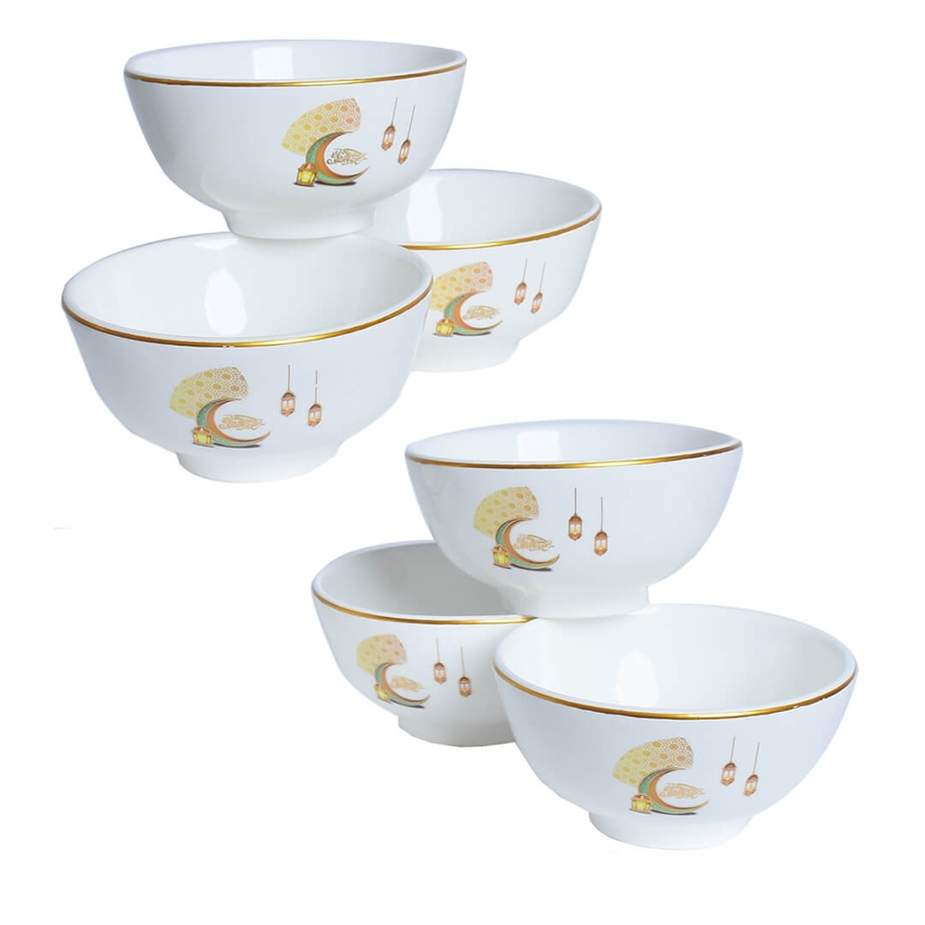 lot de 6 assiettes soupe 12,5 cm En Céramique Ramadan Kareem M2
