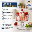 Lot De 6 Coupes A Glace En Verre- Azur Glass.webp