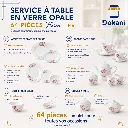 Service A Table en Verre Opale- 64 Pièces- Florence- M6.webp