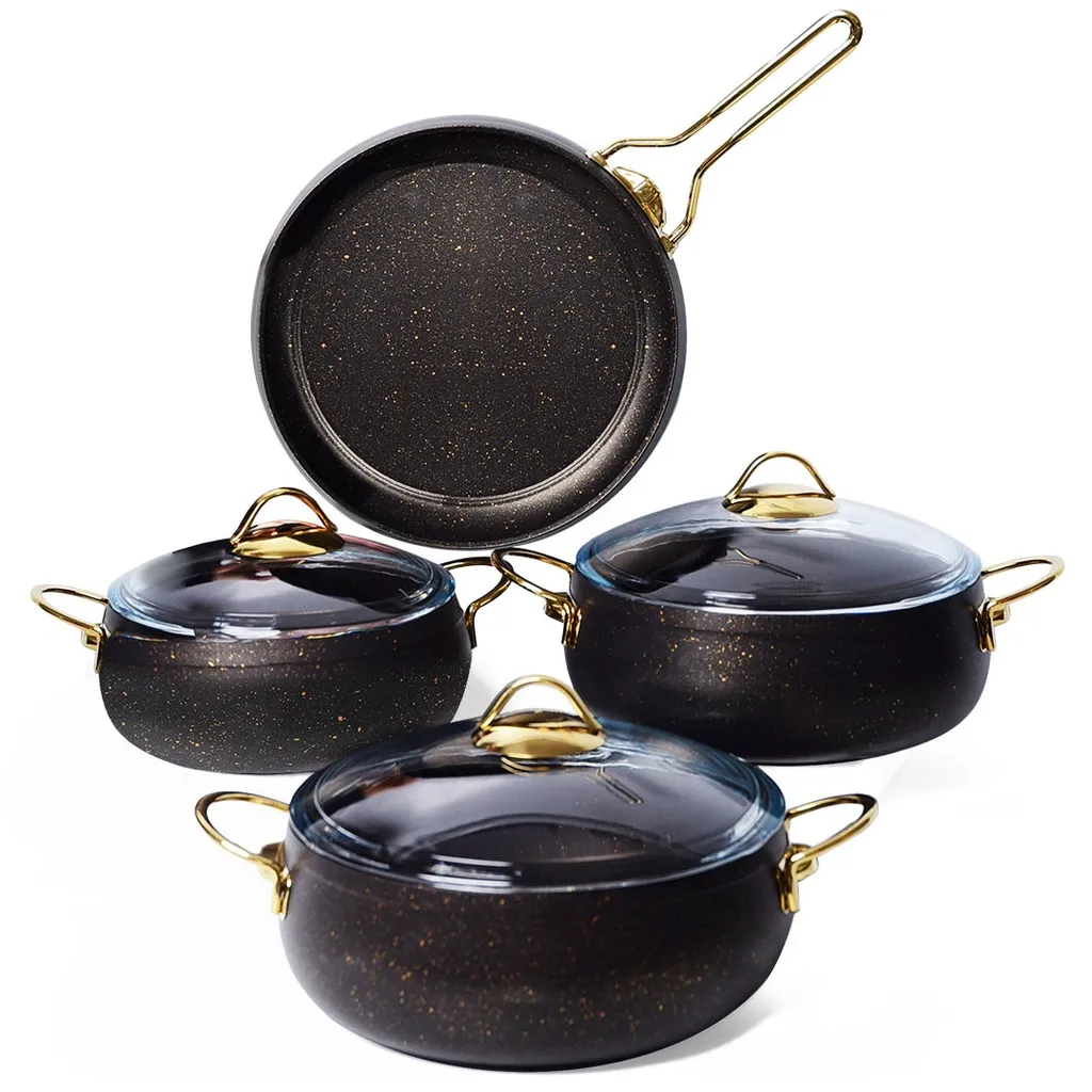 [WHM-1610-N] Batterie De Cuisine Vivaldi Babil 7 Pièces Granite Noir.webp