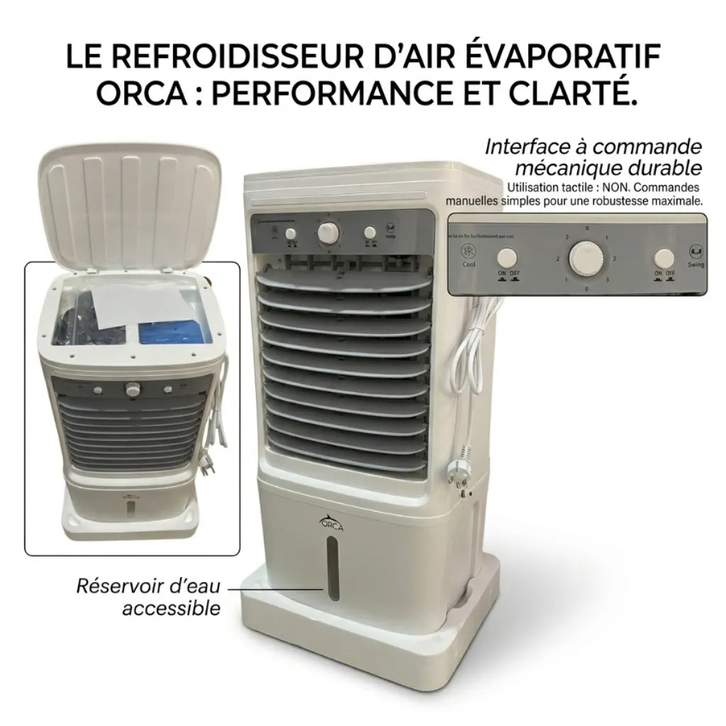 Rafraîchisseur d’Air Mobile ORCA - 25L -80W GRIS (2).webp