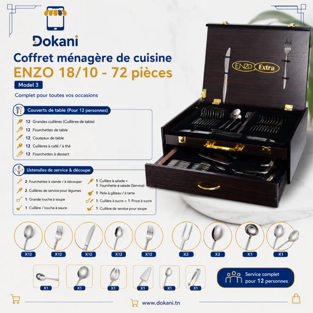 Coffret Ménagère De Cuisine 72 Pièces-ENZO 1810- Model 3.webp