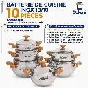 Batterie de Cuisine Inox 1810- ABM- 10 Pièces- Miel.webp