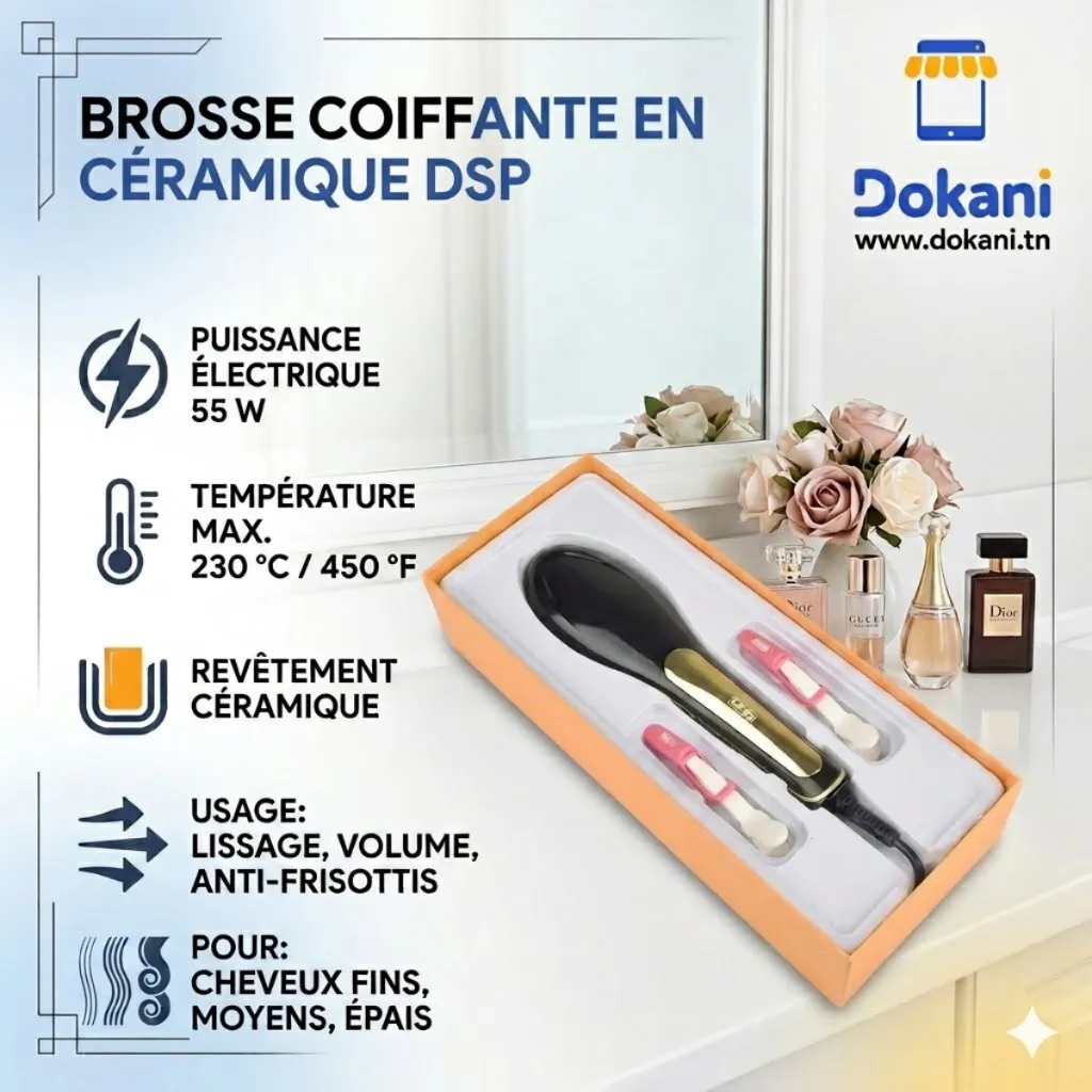 Brosse Coiffante En Céramique DSP  Avec Afficheur 230°C 450°F 55W (5).webp