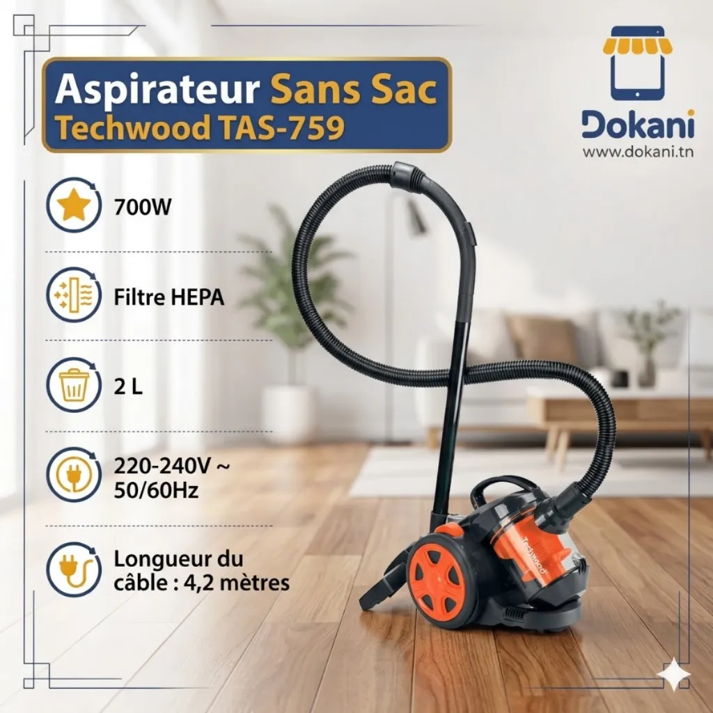 Aspirateur Sans Sac Techwood TAS-759- 700W.webp