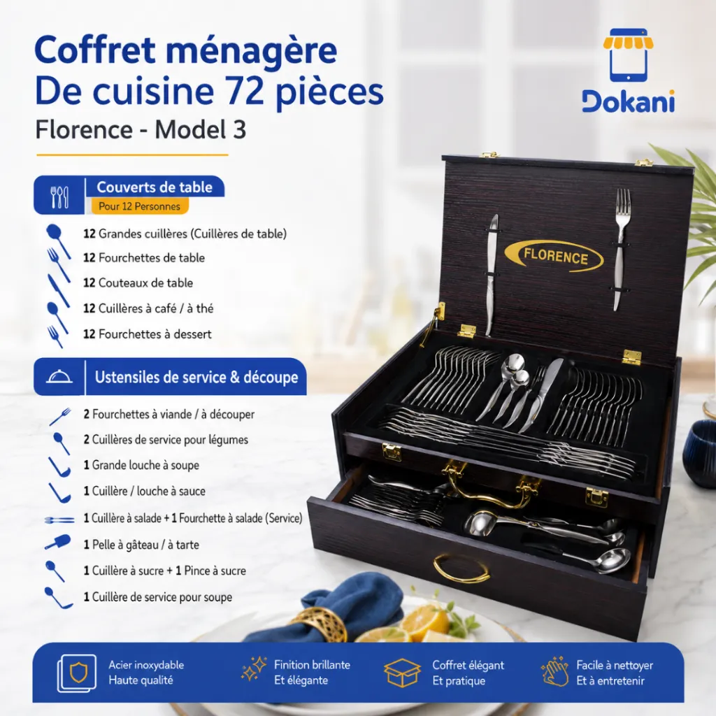 Coffret Ménagère De Cuisine 72 Pièces- Florence- Model 3.webp