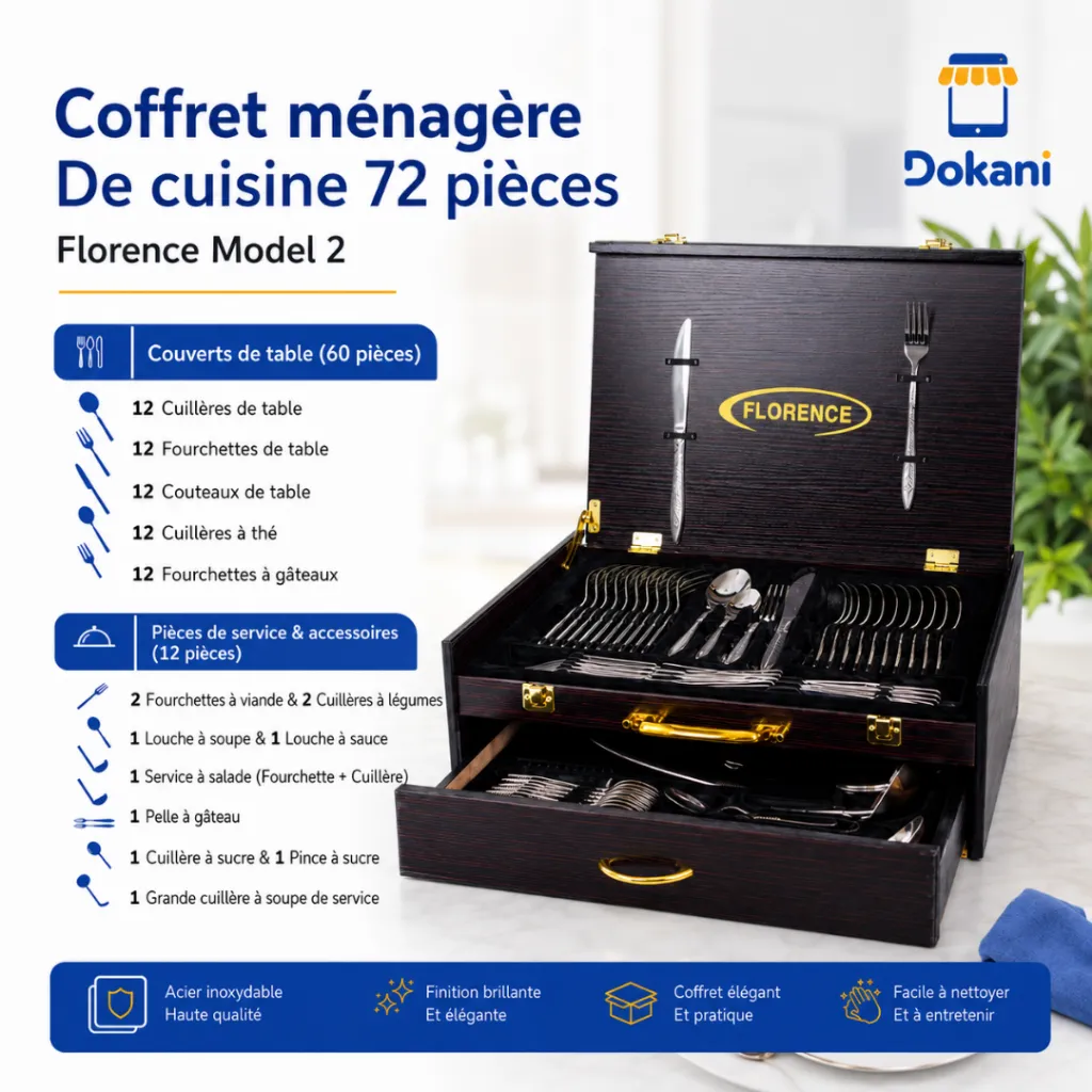 Coffret Ménagère De Cuisine 72 Pièces -Florence- Model 2.webp