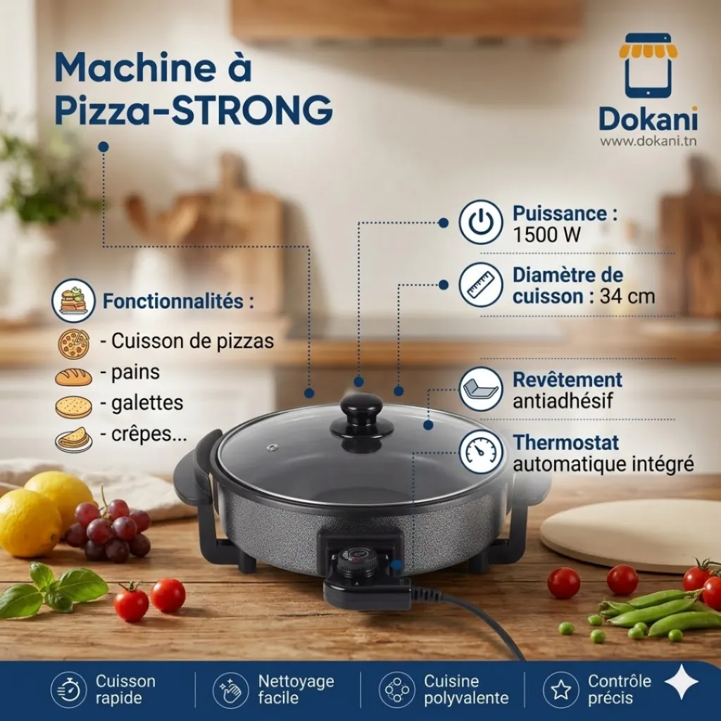 Machine à Pizza et à Pain STRONG-1500W 34 Cm.webp