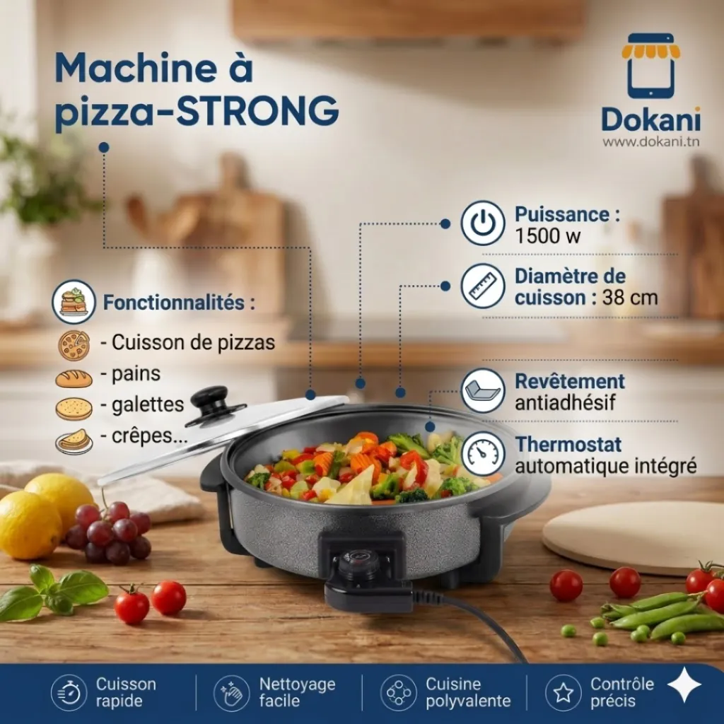 Machine à Pizza et à Pain- STRONG 1500W- 38 Cm.webp